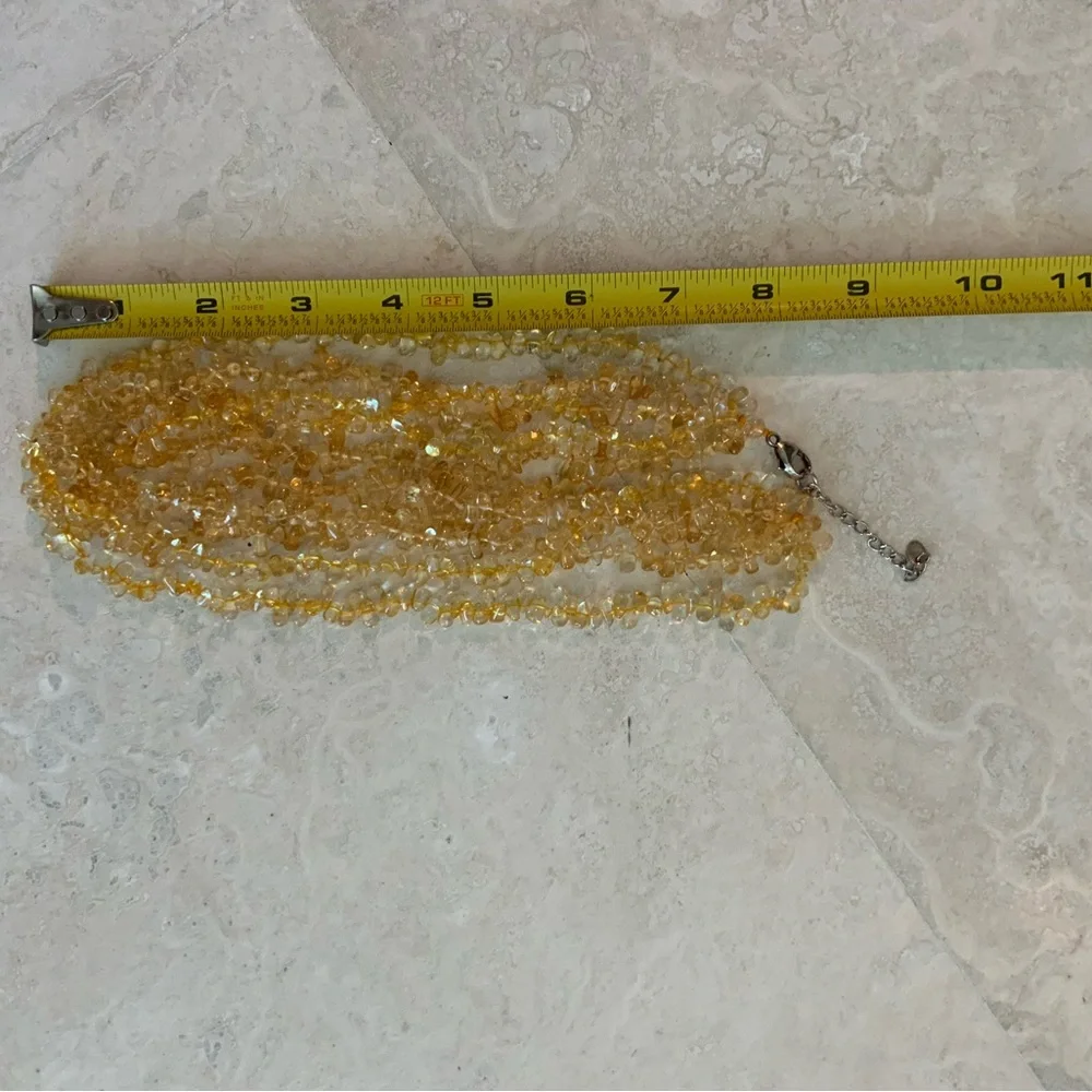 5 Strand Golden Citrine Necklace - Picture 3 of 5